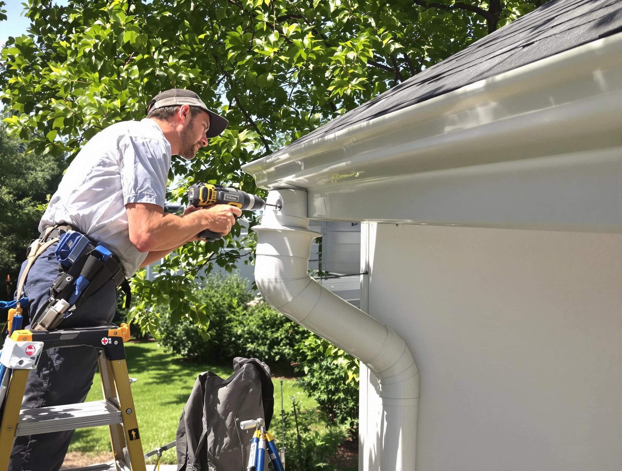 Properly installed rain gutters by Tallmadge Roofing Company in Tallmadge, OH