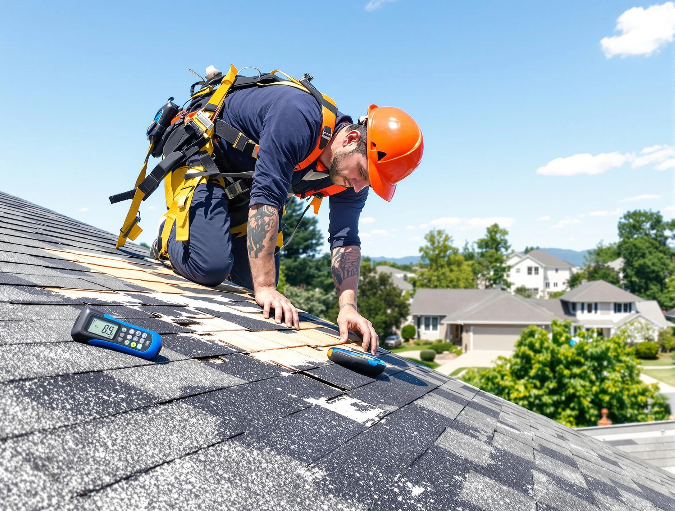 Tallmadge Roofing Company professional performing roof repairs in Tallmadge, OH